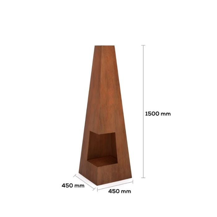 Corten Steel Fire Pit – The Obelisk dimensions