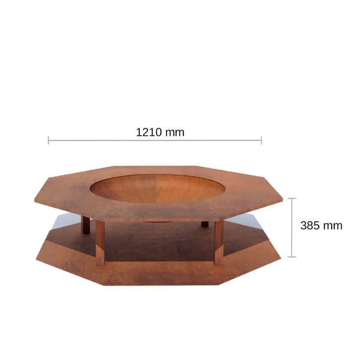 Corten Steel Fire Pit – The Sovereign dimensions