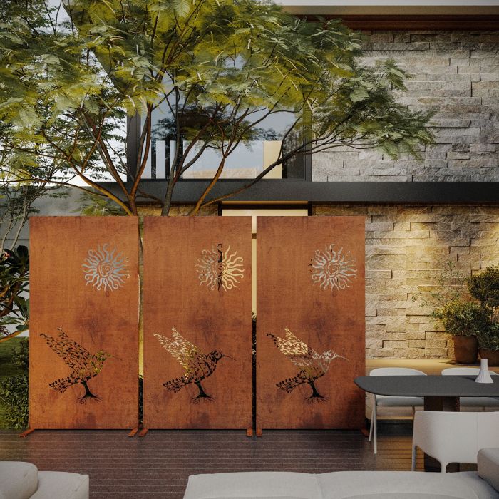 Corten Steel Garden Screen – The Sunbird for luxury home