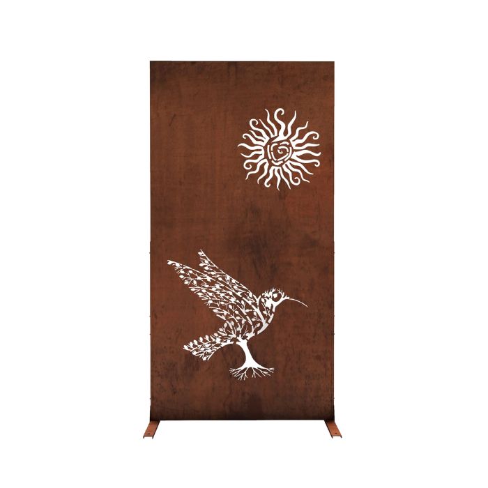 Corten Steel Garden Screen – The Sunbird white background