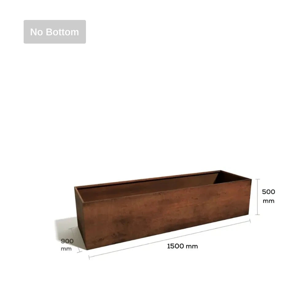 Corten Steel Grande Harvest Garden Bed dimensions L1500mm size