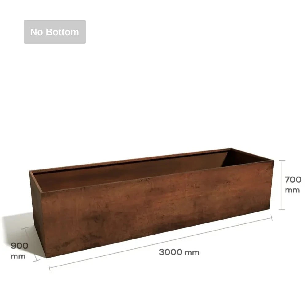 Corten Steel Grande Harvest Garden Bed dimensions