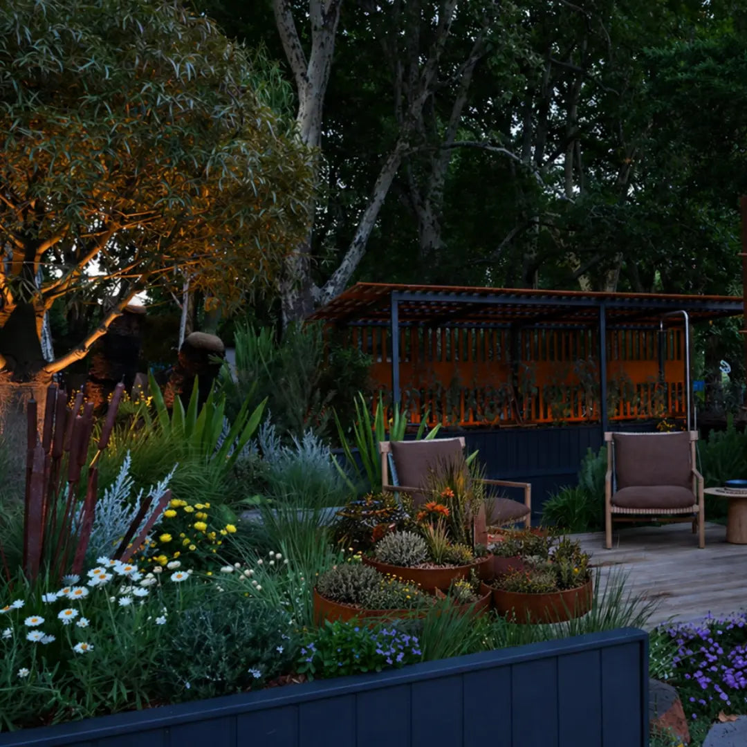 Corten Steel Grove Planter on the balcony