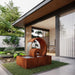 Corten Steel Poseidon Water Fountain in the courtyard
