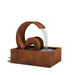 Corten Steel Poseidon Water Fountain with white background