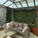 Corten Steel Sentinel Garden Planter Pot Range with outdoor sofa