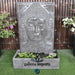 Dharma Buddha Face Wall Water Feature Grey Front View