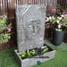 Dharma Buddha Face Wall Water Feature Grey Left View