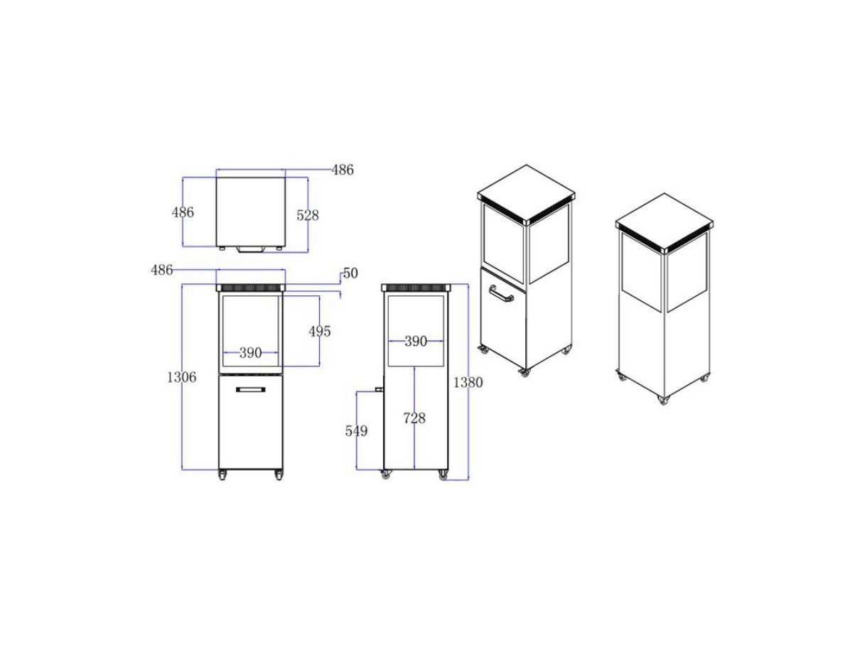 Dimensions of a gas heater