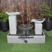 Double Wave Balinese Style Bowls Cascade Water Fountain grey colour