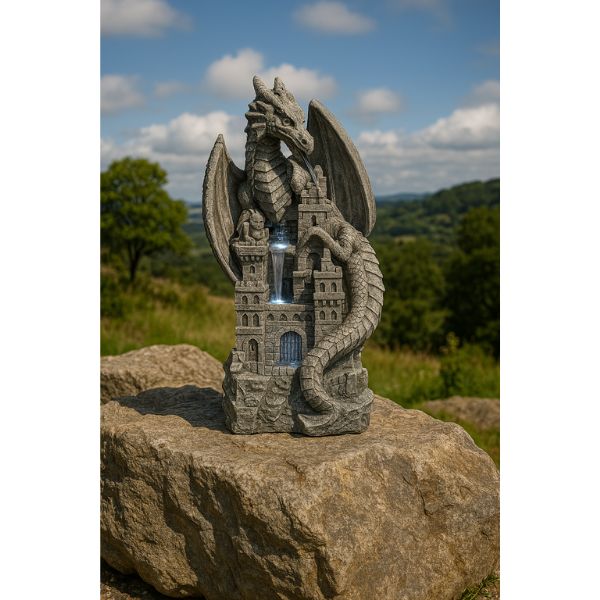 Dragon Castle Fount is on the rock

