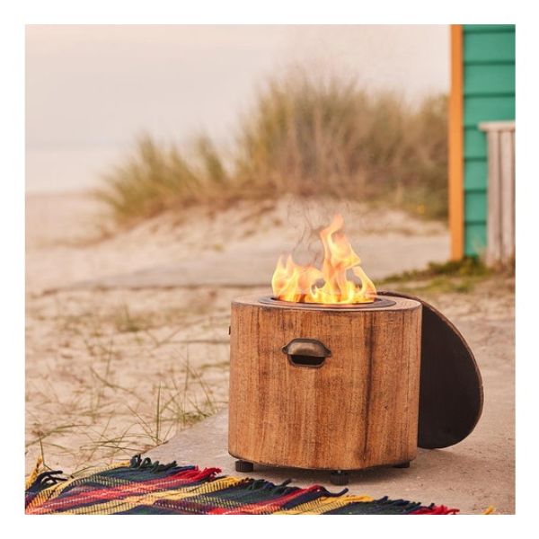 Eco Fuego Candle Fire Pit and beach