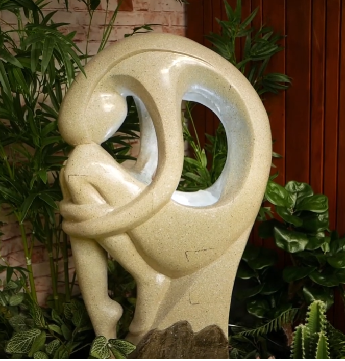 Modular Abstract Water Feature Embrace Abstract Water Feature Fountain — Outdoor Escape
