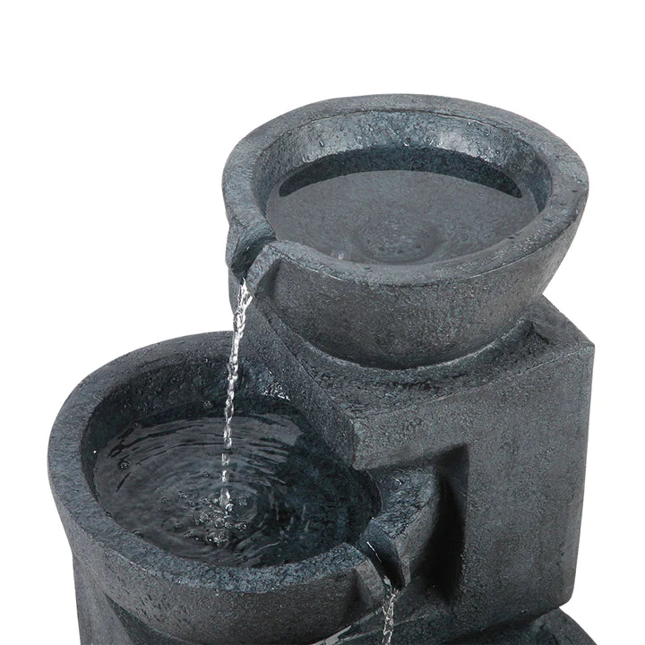 3 Tier Bowls Solar Fountain with LED Lights