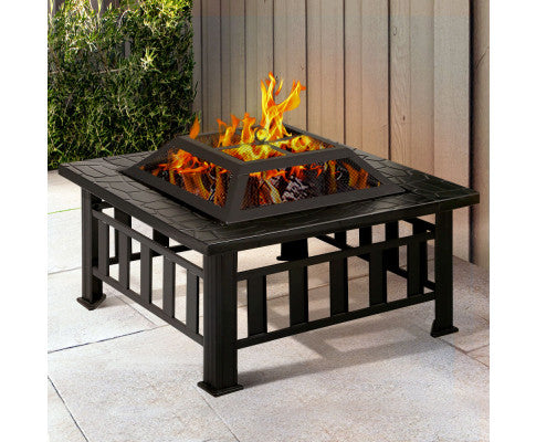 FlameCraft Outdoor Wood-Burning Fireplace Table and BBQ Grill: Your Garden's Ultimate Hearth