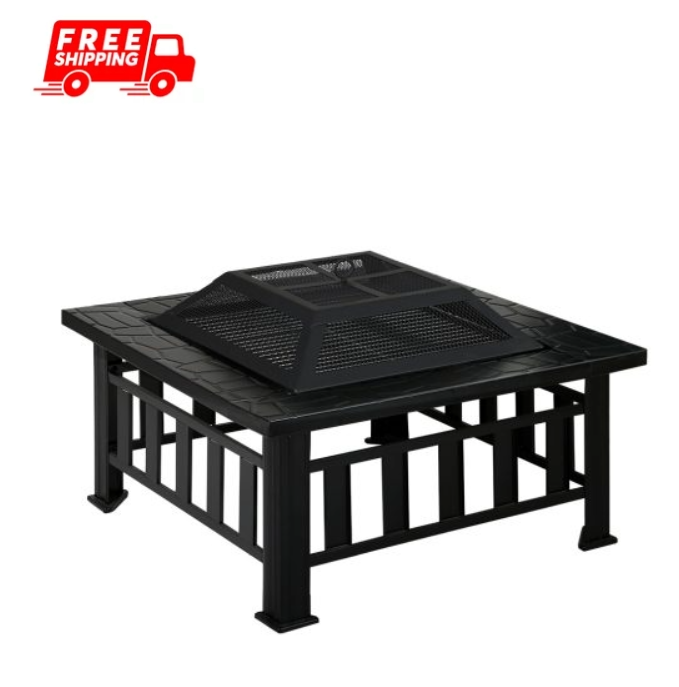 FlameCraft Outdoor Wood-Burning Fireplace Table and BBQ Grill: Your Garden's Ultimate Hearth