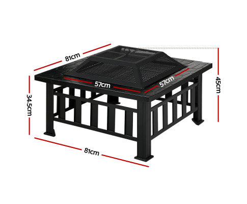 FlameCraft Outdoor Wood-Burning Fireplace Table and BBQ Grill: Your Garden's Ultimate Hearth