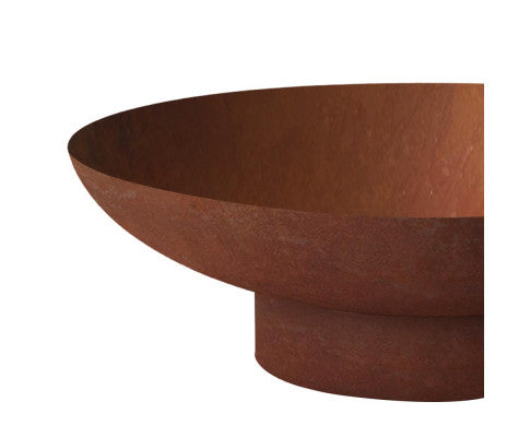 Retro BlazeSteel 80CM Charcoal Campfire Pit: Rustic Outdoor Fire Bowl