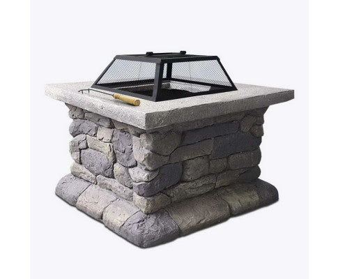 RusticFlame Charcoal Hearth: Outdoor Fire Pit Table for Garden and Backyard