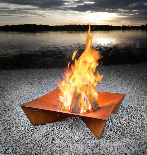 FUJI Square Cast Iron Fire Pit with Ashtray