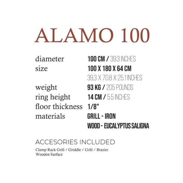 Fuegos Alamo Argentina BBQ Grill 100cm size