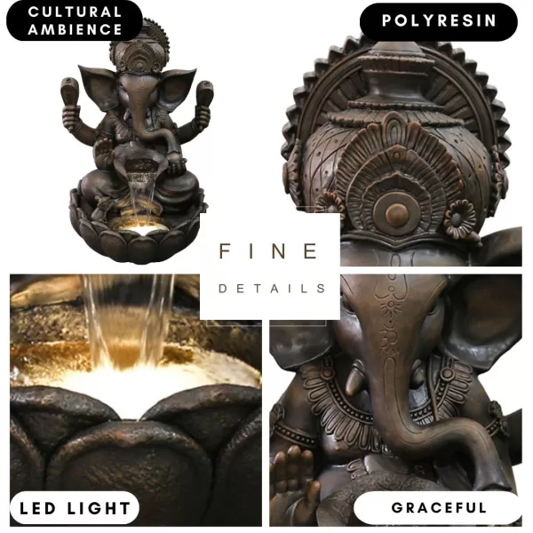 Gajanan Lord Ganesha Elephant Water Feature Fountain