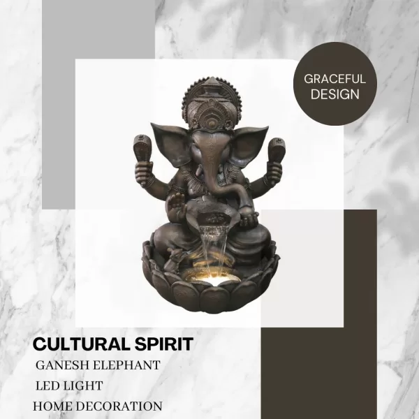 Gajanan Lord Ganesha Elephant Water Feature Fountain