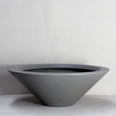 Grey New Wok Bowl planter front view