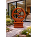 Harmony Fountain rust colour and modern house