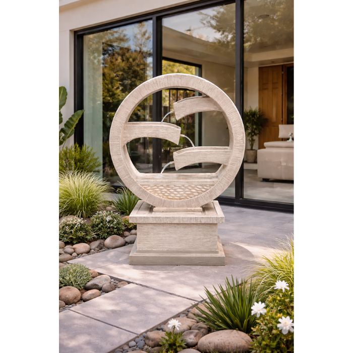 Harmony Fountain sand stone on the pebble stones