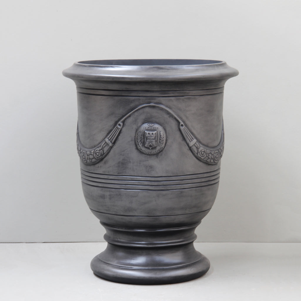 Light Slate Anduze Urn With Garland front image