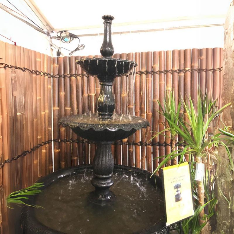 Lisbon Cast Iron 3 Tier Water Feature Fountain and water flow