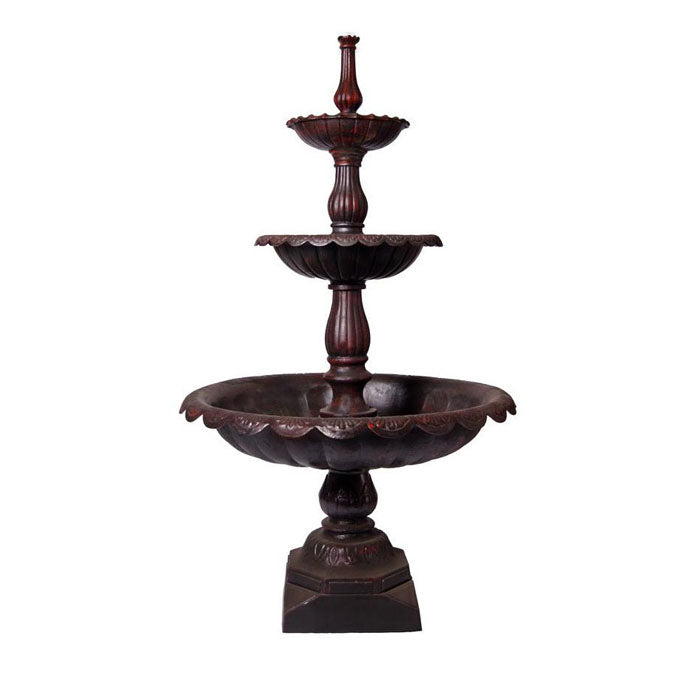 Lisbon Cast Iron 3 Tier Water fountain black red