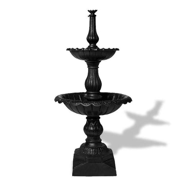 Lisbon Classic Cast Iron 2 Tier Water Feature Fountain Black