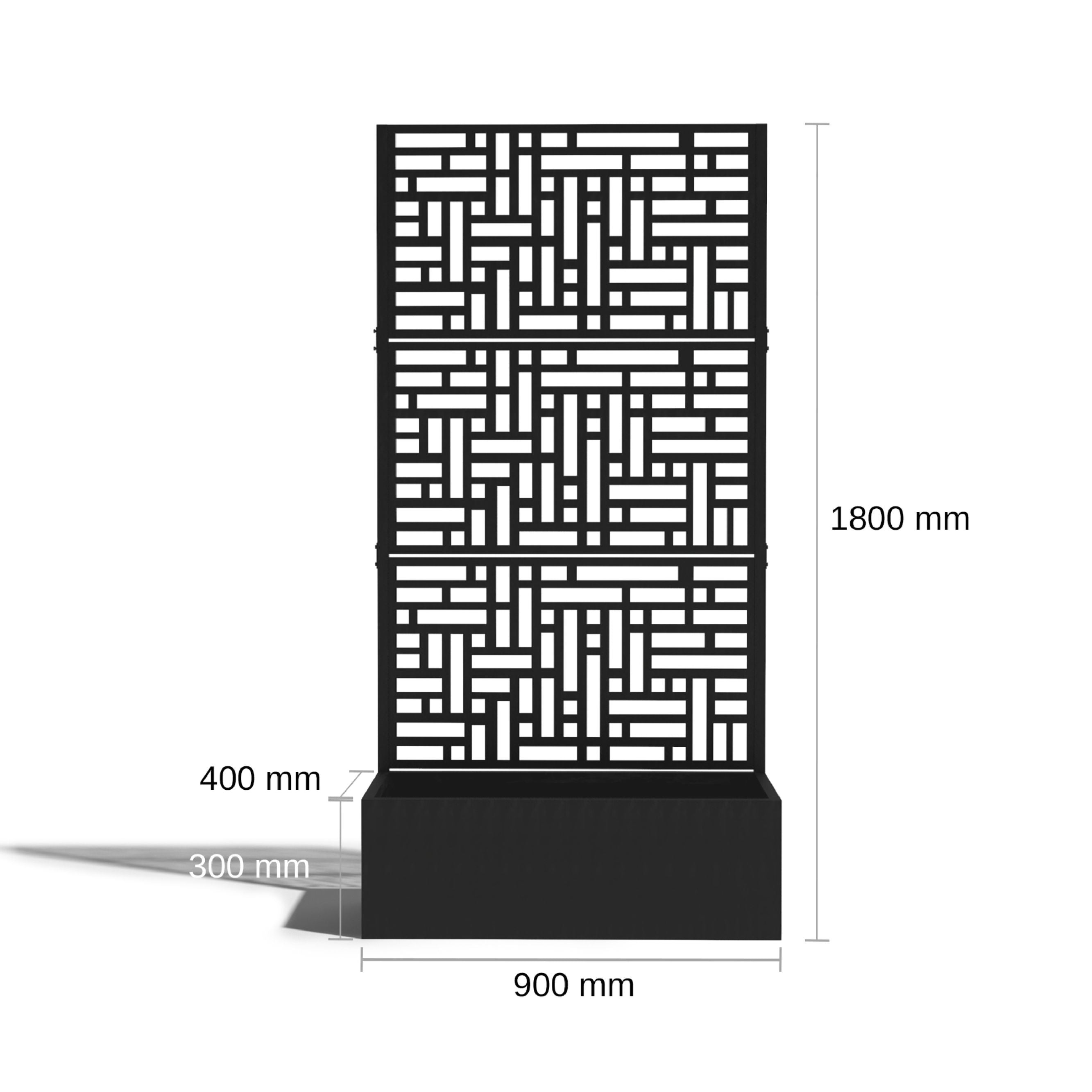 Metropolis Garden Screen Planter dimensions