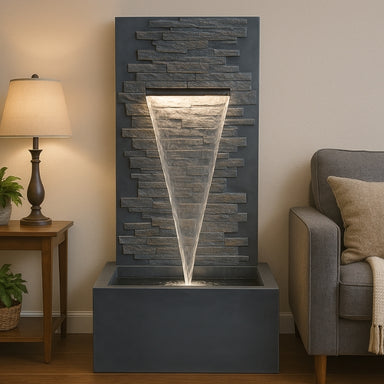 Modern Greystone Waterfall in the livingroom