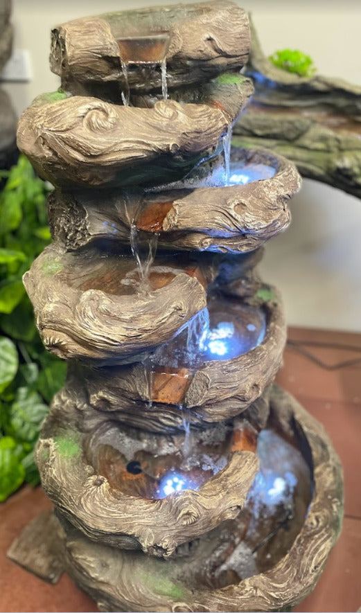 Natural Driftwood Cascade Water Feature Fountain Water Flow
