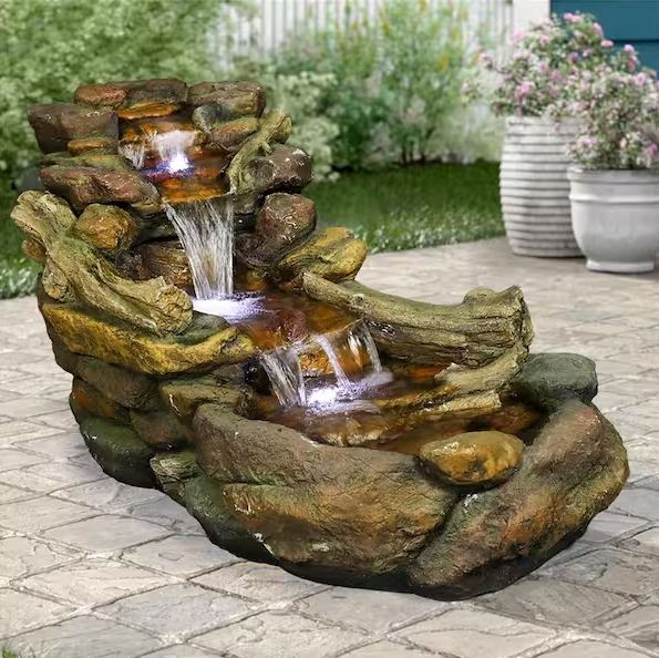 nature brook cascade fountain at yard