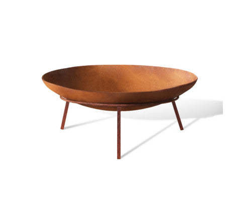 PatioGlow 60CM Charcoal Iron Fire Pit: Rustic Outdoor Wood Heater