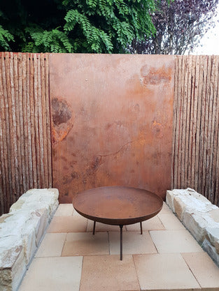 PatioGlow 60CM Charcoal Iron Fire Pit: Rustic Outdoor Wood Heater