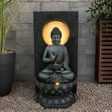 Radiant Meditate Buddha in the patio area