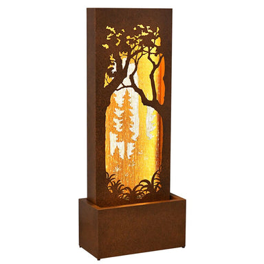 Rain Forest Magic Water Feature with LED and white background