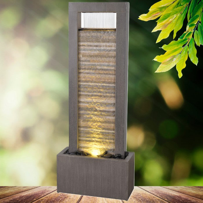 Raining Shower Panel Water Feature Fountain slight right view
