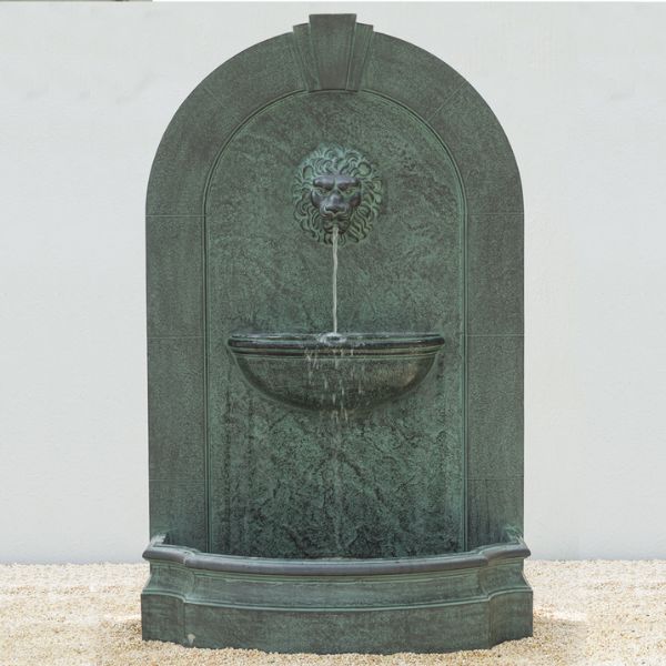 Real Bronze Richmond Lion Wall Water Feature main view
