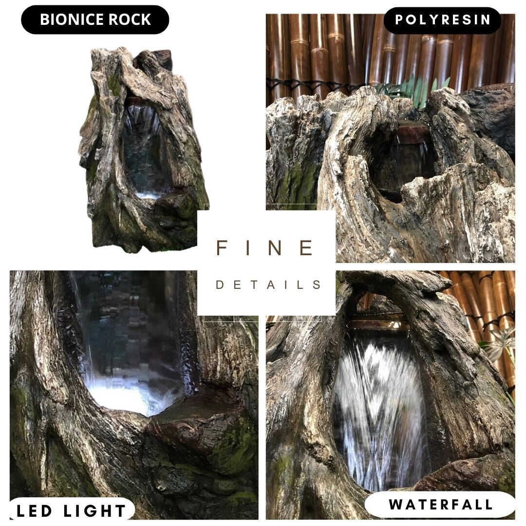Rock Waterfall Water Feature Fountain four views