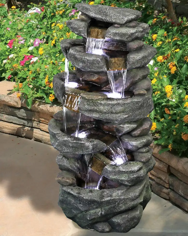 Rocky Outlook Fountain and garden view