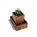 Rustic Corten Steel AquaZen Water Feature with plant on the top