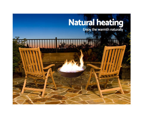 RusticFlame 70CM Steel Charcoal Fire Pit: Outdoor Fireplace and Heater