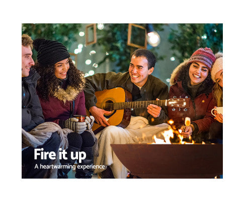 RusticFlame 70CM Steel Charcoal Fire Pit: Outdoor Fireplace and Heater