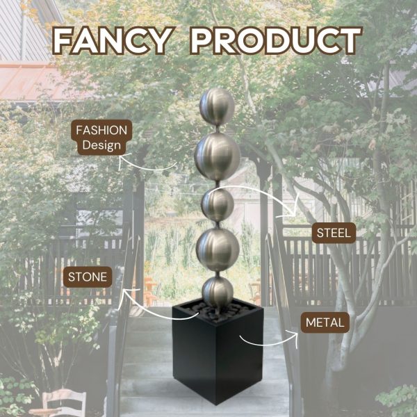 Short Stainless Steel Balls Water Feature Fountain Features